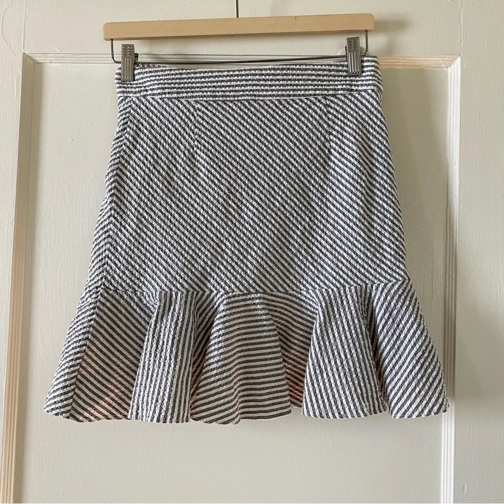 VERONICA BEARD Kaia Seersucker Ruffle Skirt size 0